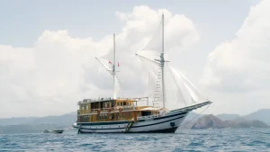 A charter liveaboard alongside between departures