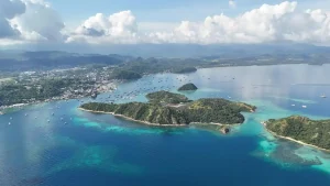 The Labuan Bajo waterfront and its harbour