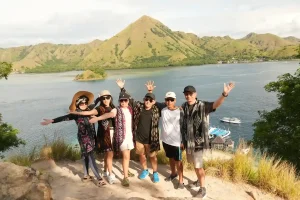 The beach and hill of Kelor Island near Labuan Bajo