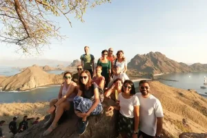 The three bays of Padar Island seen from the ridge